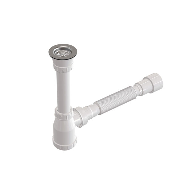 Sifon 800 mm butelie cu ventil demontabil pentru lavoar, 65x11/4"x40/50